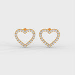 Load and play video in Gallery viewer, 1/2 Ct Round Cut Moissanite Heart Stud Earrings in 14K Gold Plated