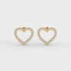 1 Ct Round Cut Moissanite Heart Stud Earrings in 14K Gold Plated