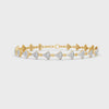 1.06 Ct Round Cut Moissanite Cluster Link Bracelet 14K Yellow Gold Plated