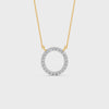 0.34Ct Round Cut Moissanite Circle Pendant Necklace 14K Yellow Gold Plated