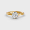 1-5 Ct Round Cut Moissanite Solitaire Engagement Ring 14K Yellow Gold Plated