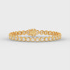 8.70 Ct Round Cut Moissanite Bezel Set Tennis Bracelet 14K Yellow Gold Plated