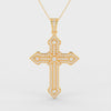 1.51Ct Round Cut Moissanite Men’s Cross Pendant in 14K White Gold