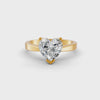 1-5 Ct Heart Cut Real Moissanite V Prong Solitaire Ring 14K Gold Plated
