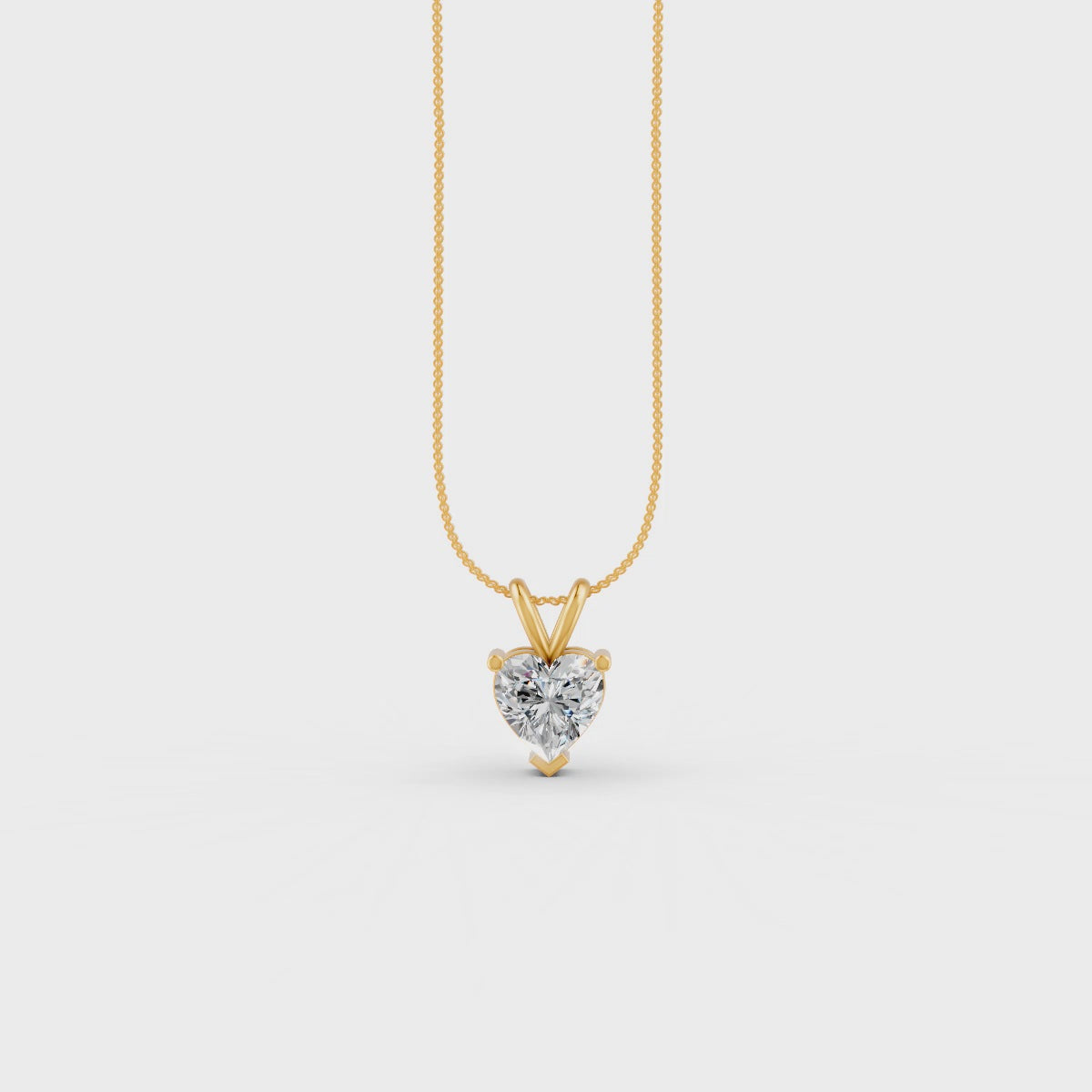 Heart Cut Moissanite Solitaire Pendant 14K Gold Plated