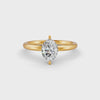 1-5 Ct Oval Cut Real Moissanite 2 Prong Solitaire Ring 14K Yellow Gold Plated