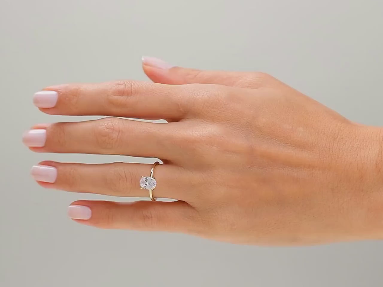 2.50 Ct Oval Cut Moissanite Women Solitaire Ring 14K Yellow Gold Plated