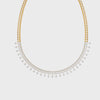 4.51 Ct Round Cut Moissanite Fringe Statement Necklace In 14K Yellow Gold Plated