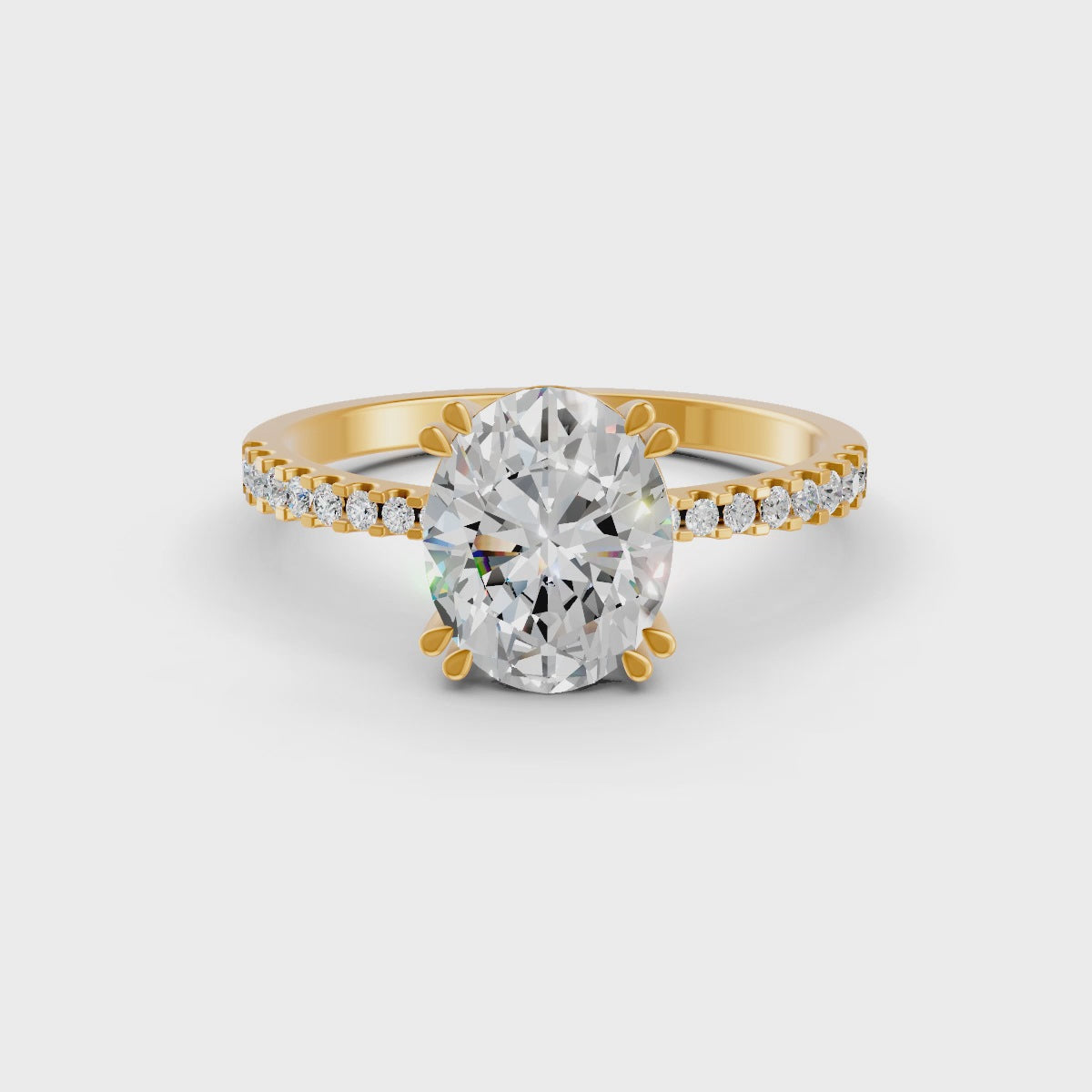2.50Ct Oval Cut Moissanite Women Engagement Ring 14K Gold Plated