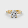 1.85Ct Oval Cut Moissanite Women Engagement Ring 14K Yellow Gold Plated