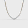 17.54 Ct Round Cut Graduation Moissanite Tennis Necklace 14K Yellow Gold Plated