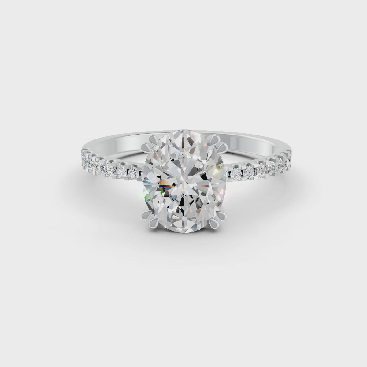 2.50Ct Oval Cut Moissanite Women Engagement Ring 14K Gold Plated