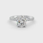 Load and play video in Gallery viewer, 2.50Ct Oval Cut Moissanite Women Engagement Ring 14K Gold Plated