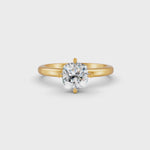 Load and play video in Gallery viewer, Cushion Cut Real Moissanite Clow Prong Solitaire Ring 14K Gold Plated