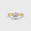 1-5 Ct Cushion Cut Real Moissanite Clow Prong Solitaire Ring 14K Yellow Gold Plated