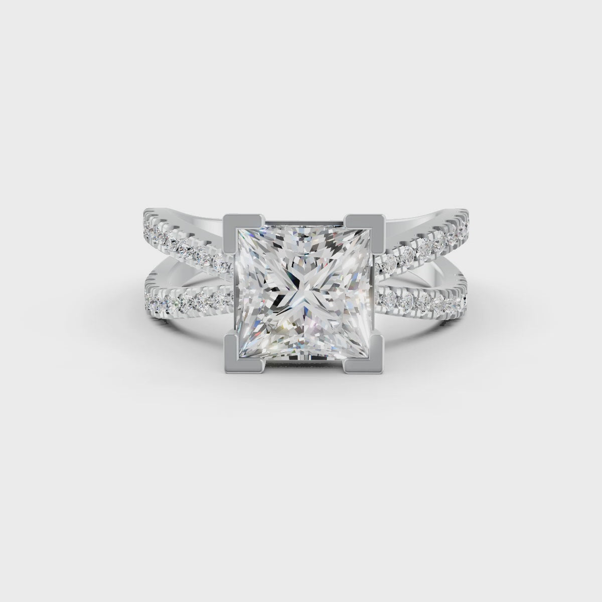 3Ct Princess Cut Moissanite Women Engagement Ring 14K Gold Plated