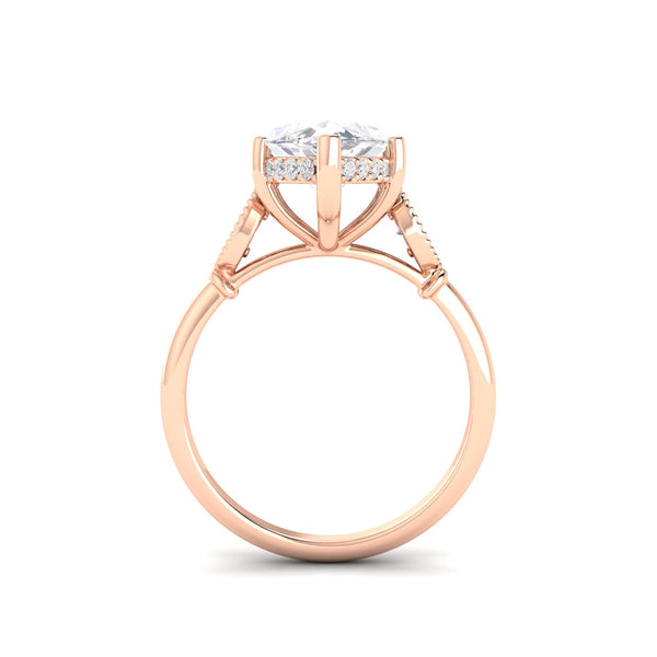 4.09Ct Marquise Cut Moissanite Engagement Ring 14K Yellow Gold Plated
