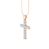 3Ct Round Moissanite Women Cross Pendant 14K White Gold Plated