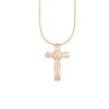 1.50Ct Round Cut Moissanite Women Cross Pendant 14K White Gold Plated