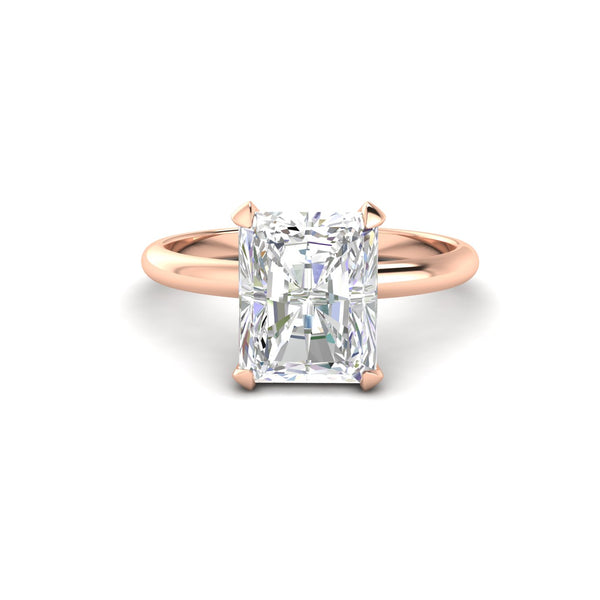 3Ct Radiant Cut Moissanite Women Solitaire Ring 14K Yellow Gold Plated