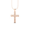 3Ct Round Moissanite Women Cross Pendant 14K White Gold Plated