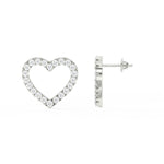 Load image into Gallery viewer, 1/2 Ct Round Cut Moissanite Heart Stud Earrings in 14K Gold Plated