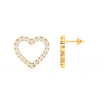 Load image into Gallery viewer, 1/2 Ct Round Cut Moissanite Heart Stud Earrings in 14K Gold Plated
