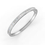 Load image into Gallery viewer, 3.79 Ct Baguette &amp; Round Natural Moissanite Women's Bangle Bracelet 14K Gold Plated