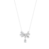 1.69 Ct Round Cut Moissanite Bow Pendant Necklace In 14K Yellow Gold Pllated