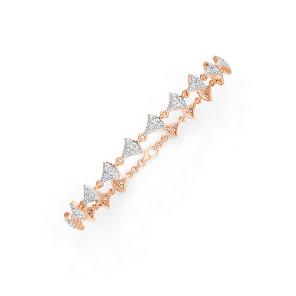 1.06 Ct Round Cut Moissanite Cluster Link Bracelet 14K Yellow Gold Plated