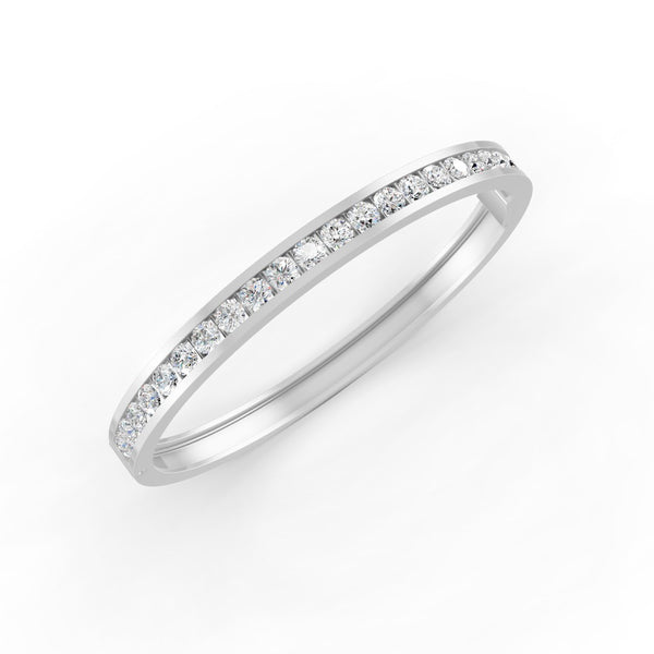 5.50 Ct Round Cut Natural Moissanite Channel Set Bangle Bracelet 14K Gold Plated