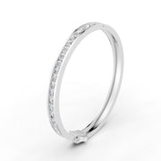 5.50 Ct Round Cut Natural Moissanite Channel Set Bangle Bracelet 14K Gold Plated