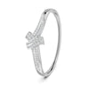 1.50 Ct Round Cut Moissanite Women's Bangle Bracelet 14K Gold Plated