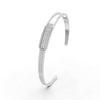 0.85 Ct Round Cut Natural Moissanite Women Cuff Bangle Bracelets 14K Gold Plated