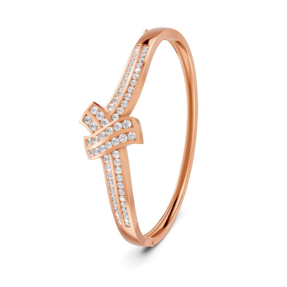 1.50 Ct Round Cut Moissanite Women's Bangle Bracelet 14K Gold Plated