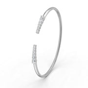 0.15 Ct Round Cut Natural Moissanite Women's Bangle Bracelets 14K Gold Plated