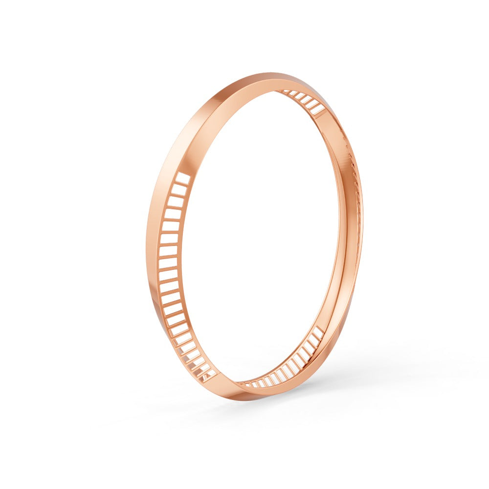 Elegant Gold Bangle with Sleek Cutout Design 14K Gold Plated