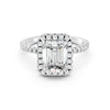 2Ct Emerald Cut Moissanite Engagement Ring 14K Gold Plated