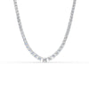 17.54 Ct Round Cut Graduation Moissanite Tennis Necklace 14K Yellow Gold Plated