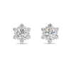 0.72 Ct Round Cut Moissanite Cluster Stud Earrings 14K Yellow Gold Plated