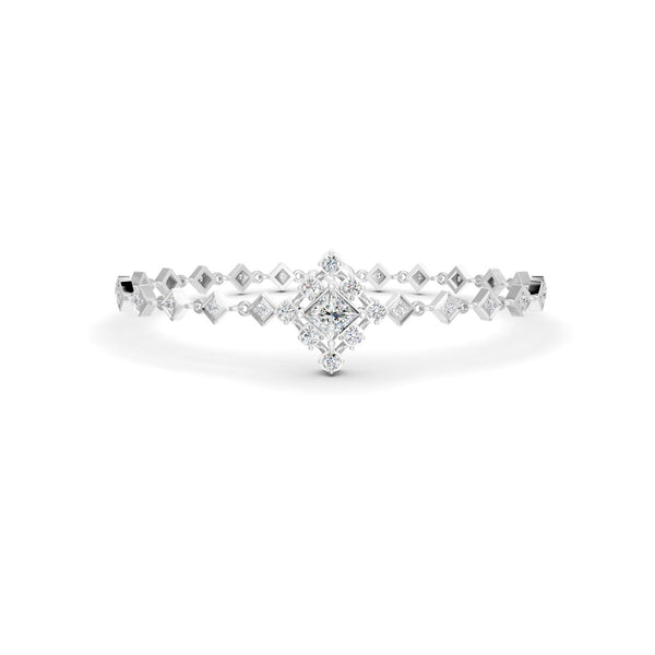 1.70 Ct Round Cut Moissanite Geometric Link Bracelet 14K Yellow Gold Plated