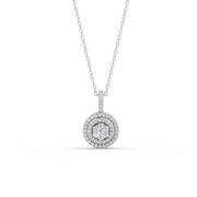 0.50 Ct Round Cut Moissanite Women's Cluster Necklace Pendant 14K Gold Plated
