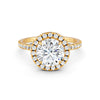 1.87Ct Round Cut Moissanite Halo Engagement Ring 14K Gold Plated