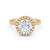 1.87Ct Round Cut Moissanite Halo Engagement Ring 14K Gold Plated