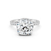 3.53Ct Cushion Cut Moissanite Hidden Halo Engagement Ring 14K Gold Plated