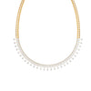 4.51 Ct Round Cut Moissanite Fringe Statement Necklace In 14K Yellow Gold Plated