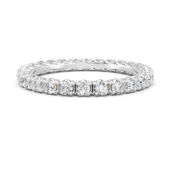 0.54Ct Round Cut Moissanite Full Eternity Band Ring 14K Gold Plated