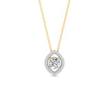 Load image into Gallery viewer, 0.56 Ct Round Cut Moissanite Women's Cluster Necklace Pendant 14K Gold Plated