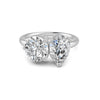 3.80 Ct Pear & Round Cut Real Moissanite Toi Et Moi Ring 14K Yellow Gold Plated