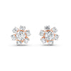 8.45Ct Rund & Oval Cut Moissanite Flower Stud Earrings 14K Gold Plated